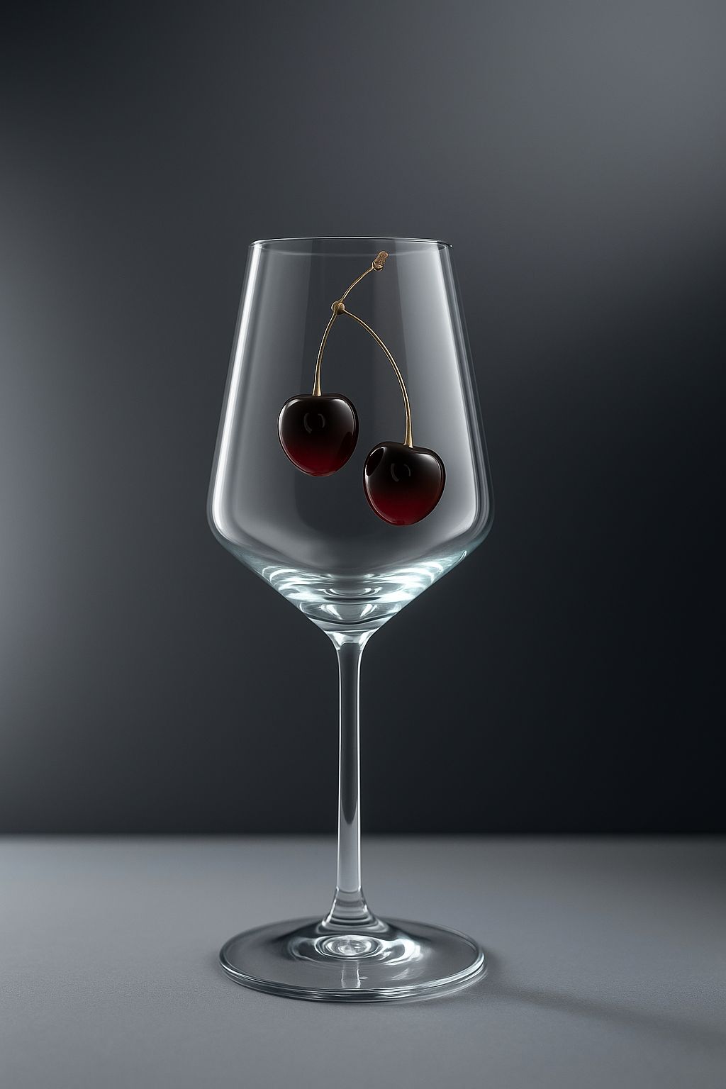 🍒 Kiraz Detaylı Şarap Bardağı – Clarivo İmzası