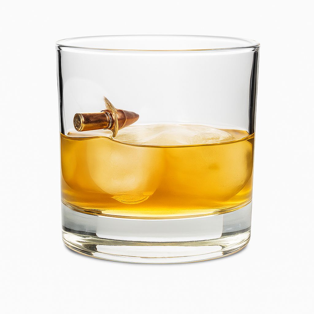 🏴☠️ Kurşun Detaylı Viski Bardağı