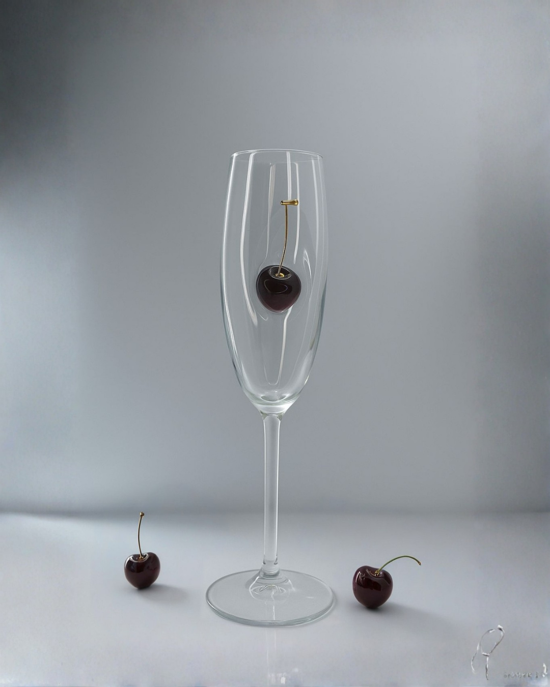 🍒 Kiraz Detaylı Beyaz Şarap Bardağı