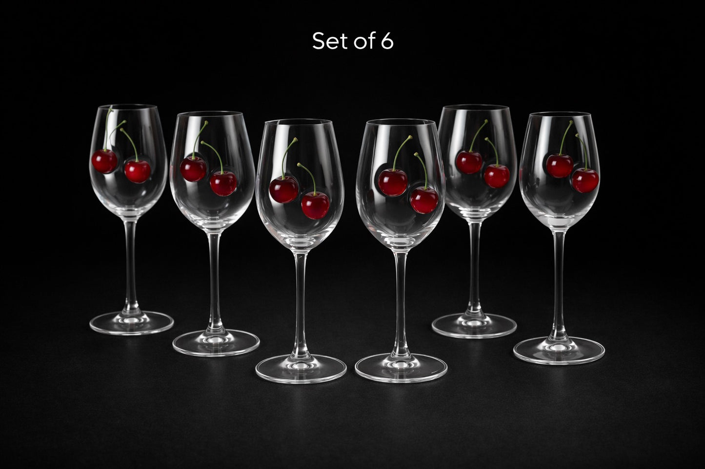 🍒 Kiraz Detaylı Şarap Bardağı – Clarivo 🍷 (EN ÇOK SATAN)