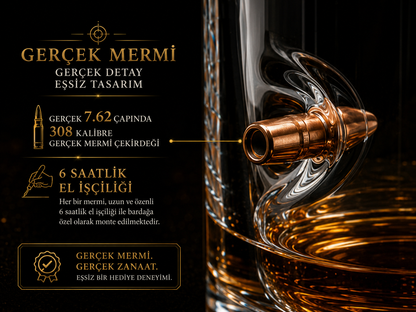 🏴‍☠️ Gerçek Mermi Detaylı Bardak Modellerimiz