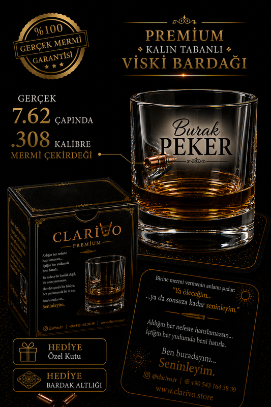 🏴‍☠️ Gerçek Mermi Detaylı Bardak Modellerimiz