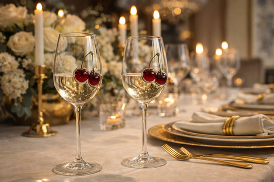 🍒 Kiraz Detaylı Şarap Bardağı – Clarivo 🍷 (EN ÇOK SATAN)