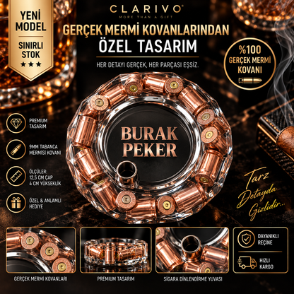 🏴‍☠️ Tasarım Küllük Gerçek  9MM Mermi Kovan'lı