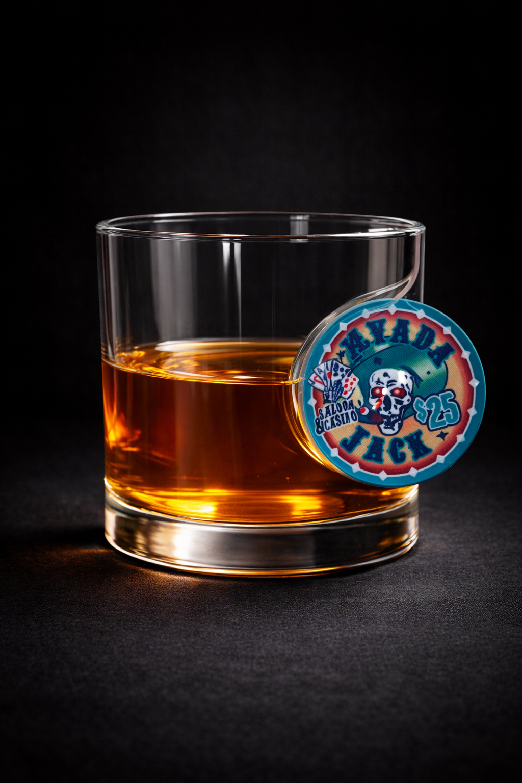 Poker Fiş  Detaylı Viski Bardağı