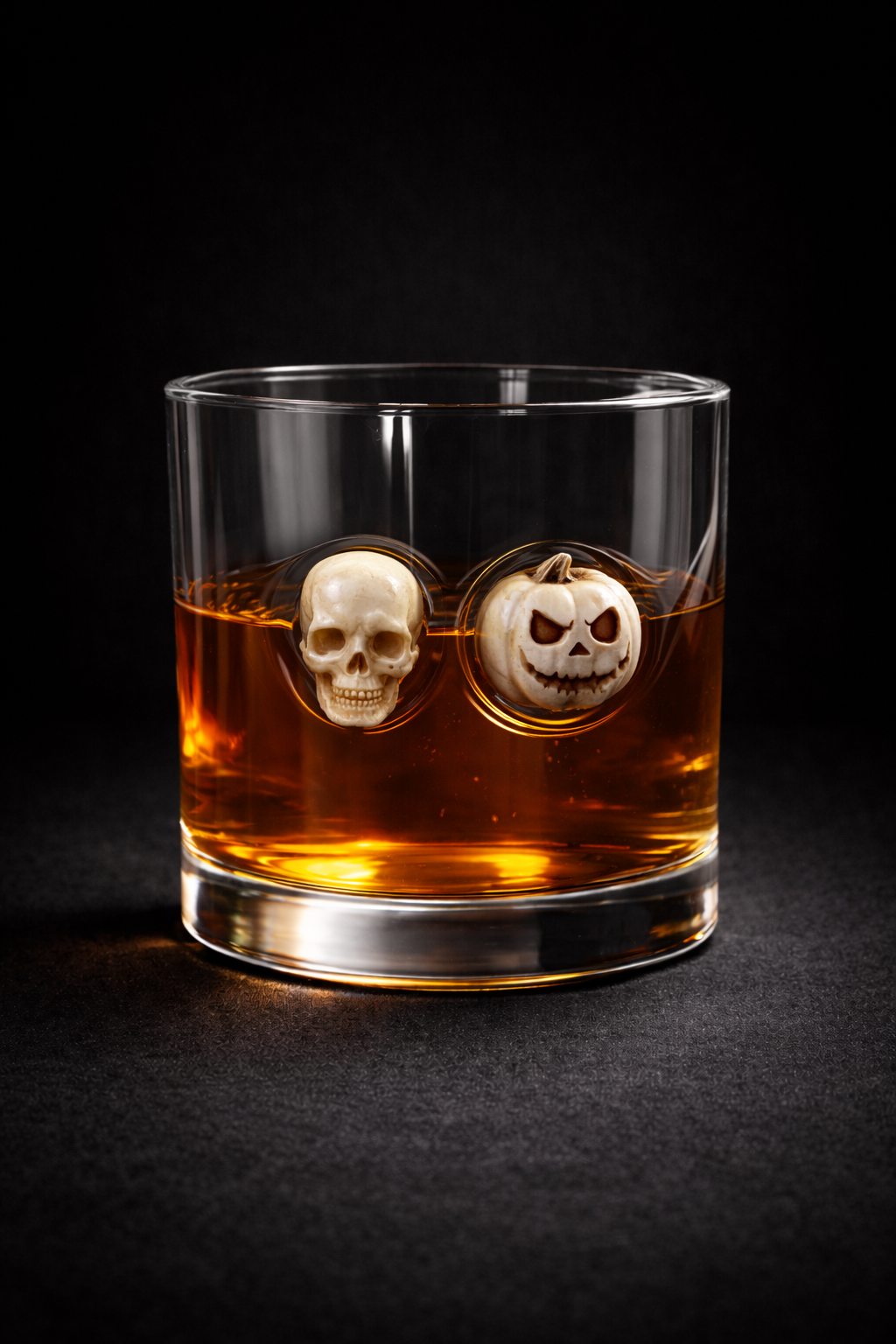 ☠️🎃 Kurukafa- Balkabağı Detaylı Viski Bardağı