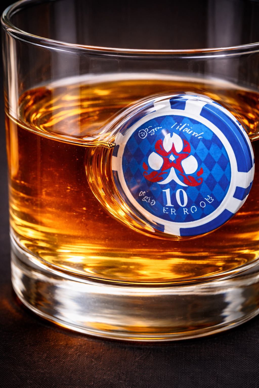 Poker Fiş  Detaylı Viski Bardağı