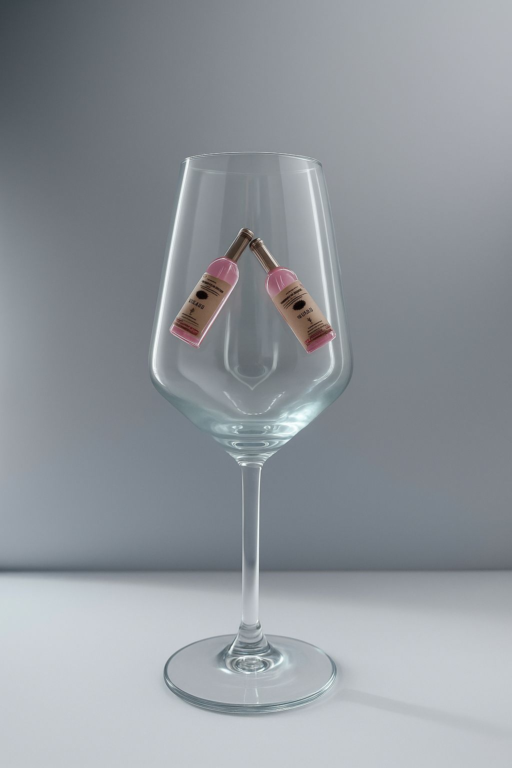 🍾 Mini Şarap Şişesi Detaylı Şarap bardağı