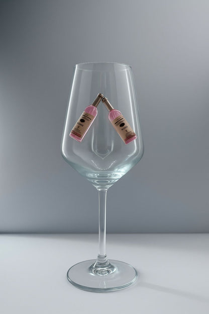 🍾 Mini Şarap Şişesi Detaylı Şarap bardağı
