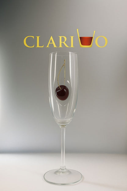 🍒 Kiraz Detaylı Beyaz Şarap Bardağı