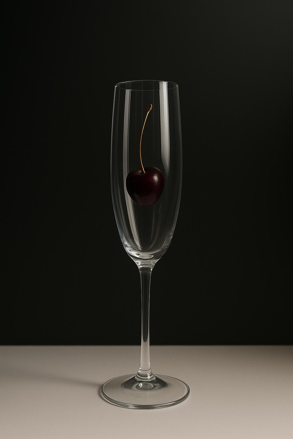 🍒 Kiraz Detaylı Beyaz Şarap Bardağı