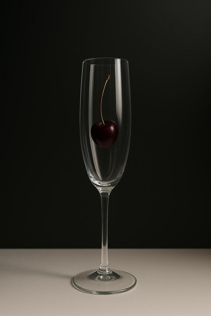 🍒 Kiraz Detaylı Beyaz Şarap Bardağı