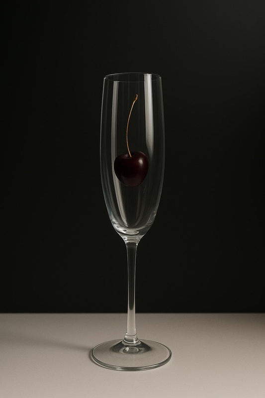 🍒 Kiraz Detaylı Beyaz Şarap Bardağı