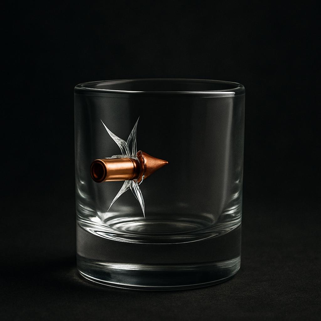 🏴‍☠️ Kurşun Detaylı Viski Bardağı