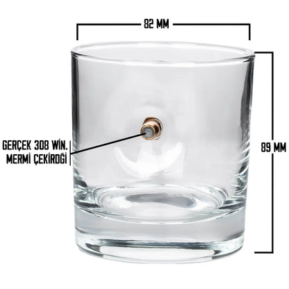 🏴‍☠️ Kurşun Detaylı Viski Bardağı