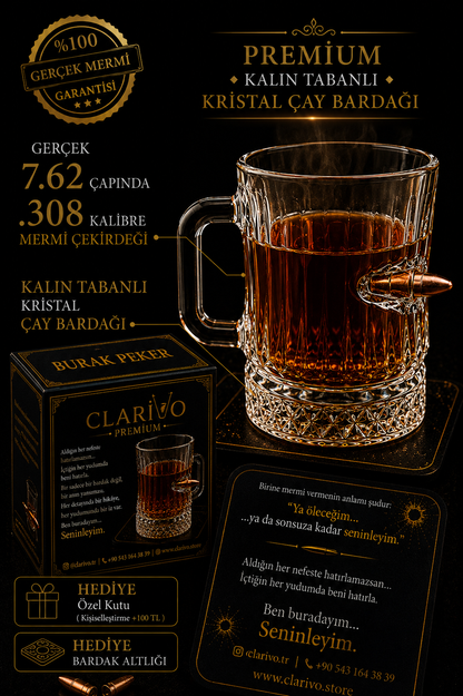 🏴‍☠️ Gerçek Mermi Detaylı Bardak Modellerimiz